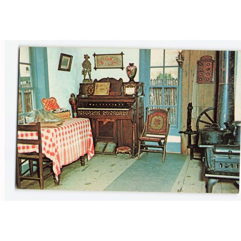 Vintage Postcard Pioneer Village Elm Creek Indian Fort Kitchen Minden Nebraska